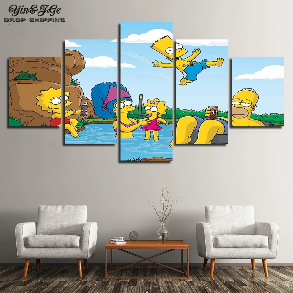 

Classic Animation Simpsons Poster And Prints Wall Moular Painting Framework Home Decor Children Room HD Popular Picture Hot Sale