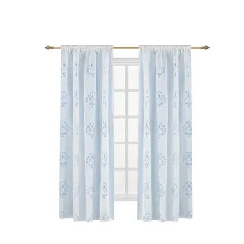 

New American Style Jacquard Floral Design Window Curtain Sheer Modern Tulle Ready Bedroom Living Made For Fabric Room Curtain