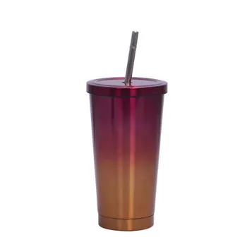 

Vacuum Flasks Water Bottle Portable Stainless Steel Thermos Cup Gradient Sports Fashion Water Cup with Straw for Kids Adults