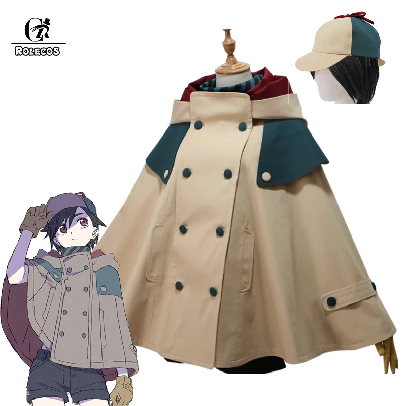 

ROLECOS Anime ID:INVADED Cosplay Costumes Koharu Hondomachi Cosplay Costume Women With Cloak Hat Full Set