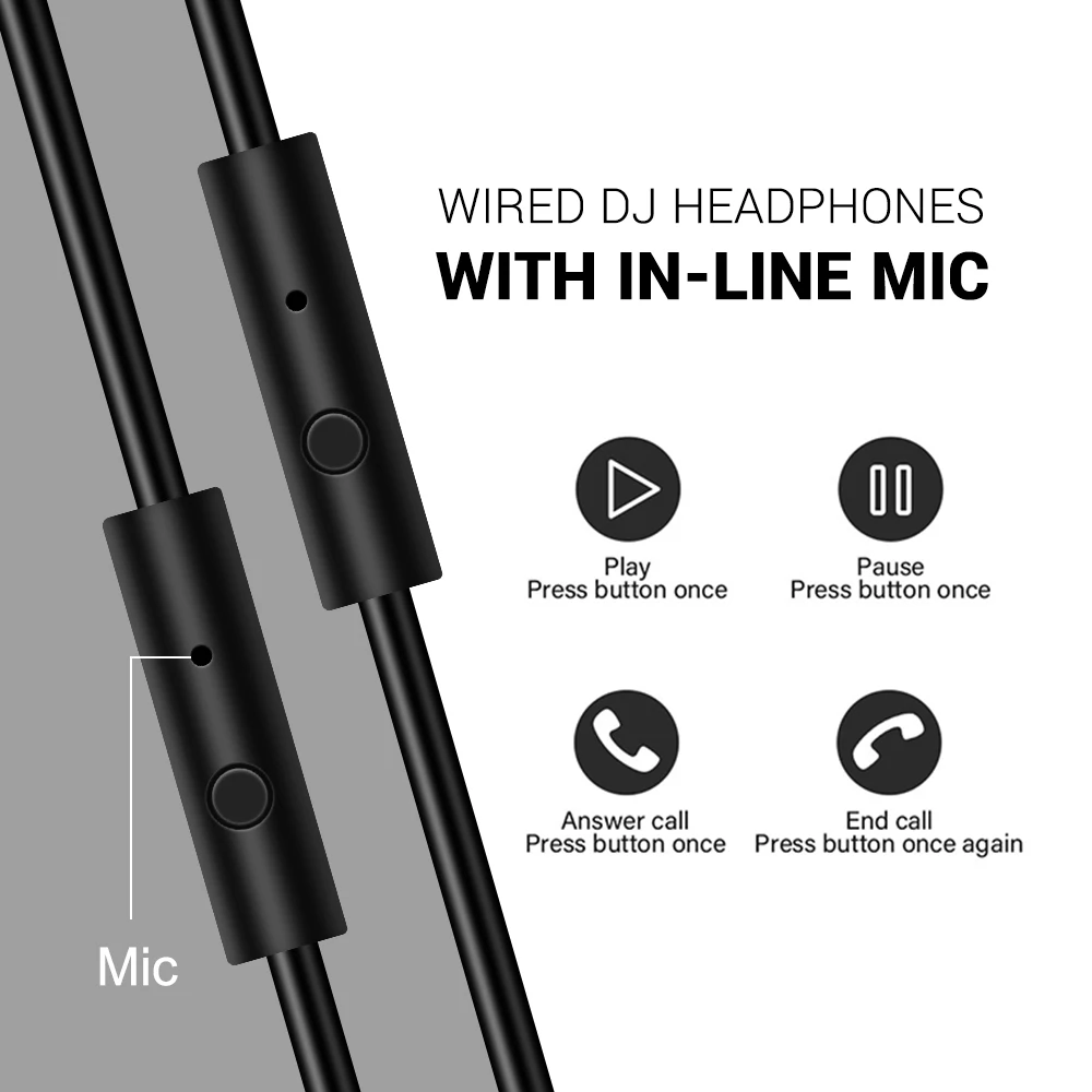 fones de ouvido de estúdio, com microfone