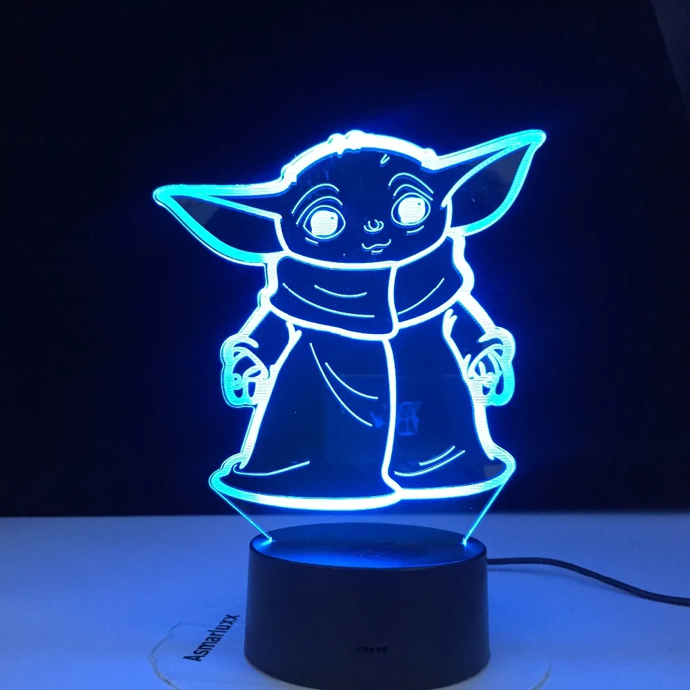 Mini Yoda 3d Led Night Light Star Wars Baby Cartoon Figure Nightlight for Kids Child Bedroom Decor Table Lamp Decor Night Light