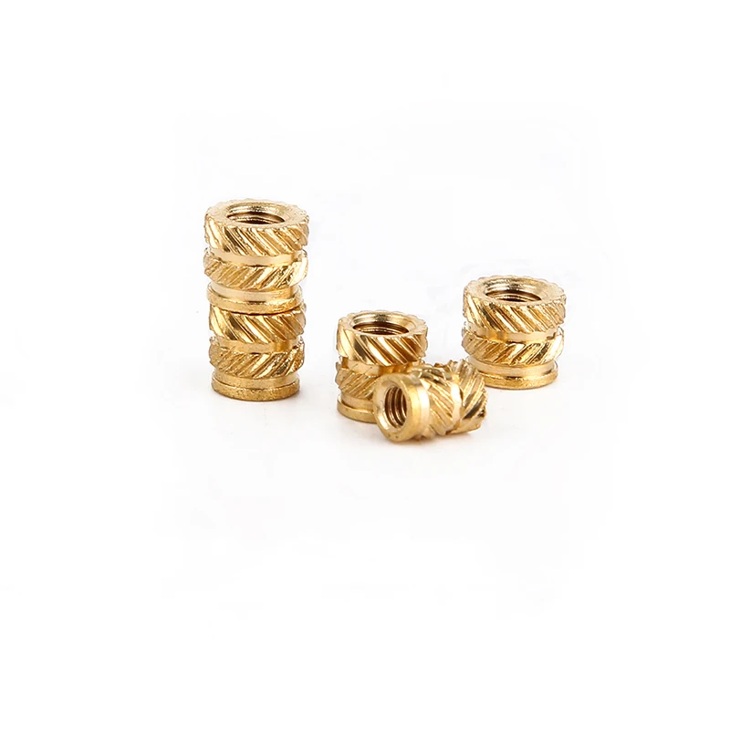 50PCS Thread Brass Knurled Inserts Nut Heat Set Insert Nuts Embed Parts Female Pressed Fit into Holes for 3D Printing M3 M4
