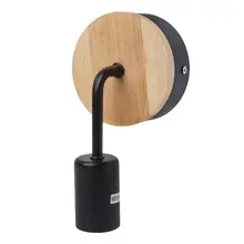 Современный светодиодный настенный светильник, винтажное внутреннее освещение, бра, промышленный настенный светильник, металлический и деревянный каркас E65B