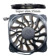 Câble fin 15mm 4pin PWM 12015 50cm, refroidisseur pour petit boîtier, grand flux d'air 53.6CFM 120mm ventilateur avec vibration en caoutchouc réduit