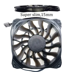 Câble fin 15mm 4pin PWM 12015 50cm, refroidisseur pour petit boîtier, grand flux d'air 53.6CFM 120mm ventilateur avec vibration en caoutchouc réduit 