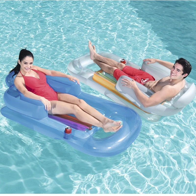 Inflatable Floating Row 157x89cm Beach Swimming Air Mattress Pool Floats Floating Lounge Sleeping Bed for Water Sports Party (3)