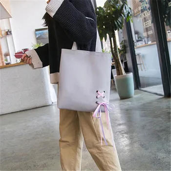 

4 Pcs/set Ribbon Casual Women Backpack Teenagers Multifunction Daily Bowknot Rucksacks Gift Canvas School Bag Large Capacity