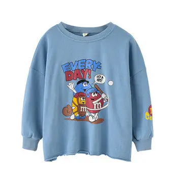 

Girls' Sweatshirt Autumn, Big Kids, Korean Style Round Neck Pullover, Children's Fashion Long Sleeve Casual Loose Top