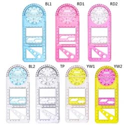 Régua geométrica multifuncional ângulo e círculo fabricante modelo de desenho geométrico medição material de escritório escola
