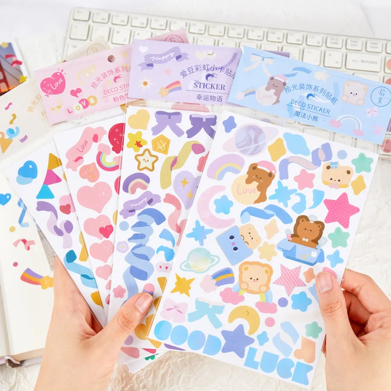 Mohamm 1PC Glossy Ribon Series Stickers Decoration Scrapbooking Paper Creative Stationary School Supplie | Канцтовары для офиса и