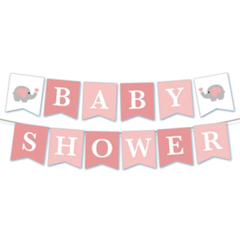 baby shower女孩拉旗