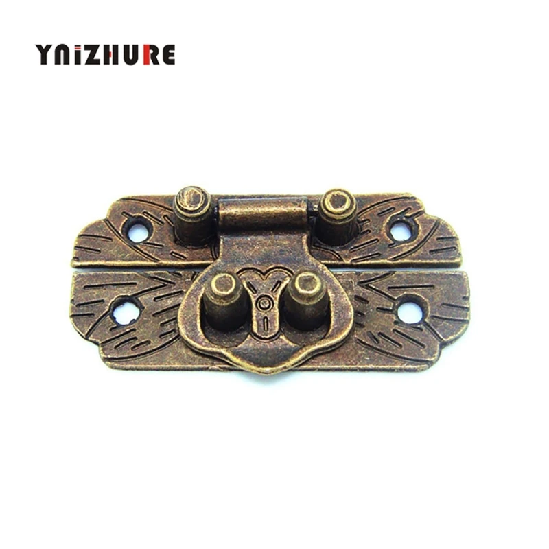 

2pcs 25 * 48mm Chinese Trunk Latches Antique Wooden Box Gift Clasp Zinc Alloy Lock For Case Decorative Accessories