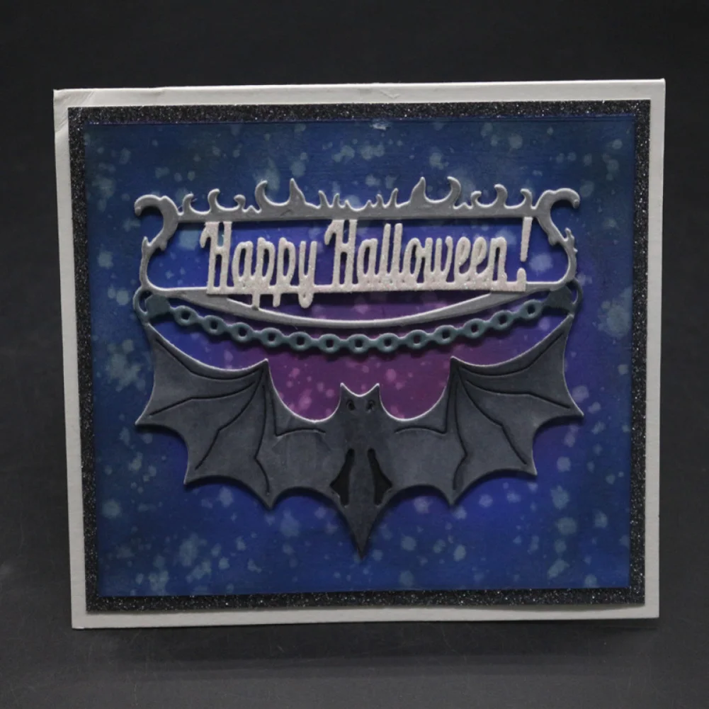 Animal Bat Metal Cutting Dies Happy Halloween Frame Die Cut Letters Stencil DIY Scrapbooking New Craft Stamps And Dies