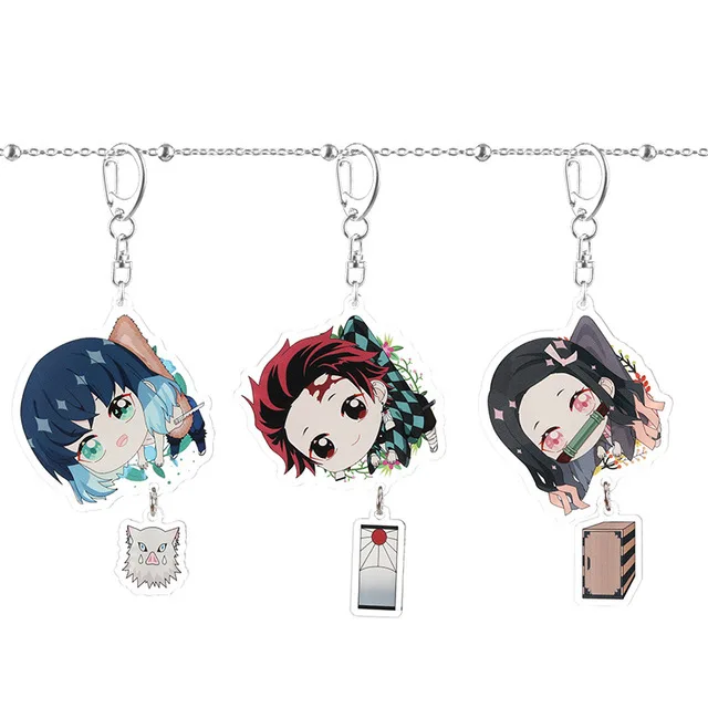 Аниме Demon Slayer Kimetsu no Yaiba аксессуары для косплея милый Hashibira Kamado Tanjirou брелок