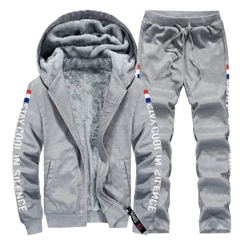 

Men Casual Tracksuit Autumn Winter 2 PCS Hooded Sweatshirts Joggers Hoodies Jacket Track Suit Male Sportswear Sets Plus Size 4XL