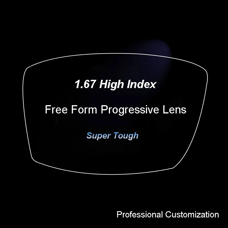 

1.67 Digital Free Form Progressive No-Line Multi-Focal Prescription Customized Optical Lenses With Anti-Reflection Coating 2 Pcs