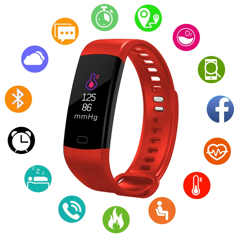 

Smart Band Watch Color Screen Heart Rate Tracker Fitness Tracker Y5 Smartband Bracelet Waterproof Wristband Smart Watches Men