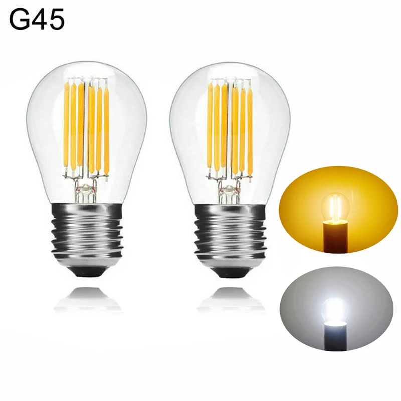 Super Bright LED Candle bulb G45 vintage lamp E14 LED E27 AC220V 240V LED Globe 2W 4W 8W 12W Filament Edison LED Light Bulbs