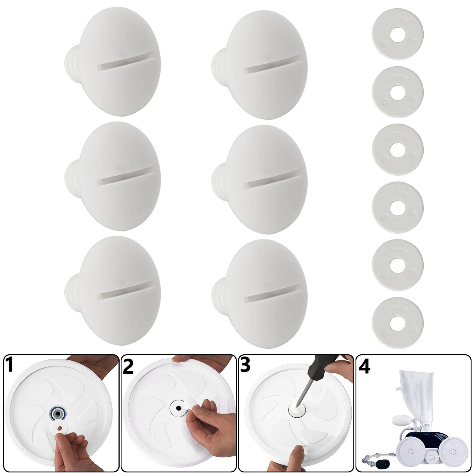 Artudatech 6 Pz Viti Ruota In Plastica Con Rondelle Per Polaris 180 280 Pulitore Piscina C55 C-55