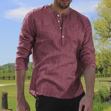 T shirts à manches longues pour hommes, pull de marque, vêtements décontractés, solides, à boutons, haut ample, automne