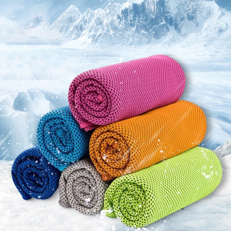 Summer Cold Feeling Towel Nylon Cooling Quick Cooling Exercise Towel Sweat Absorption Ice Silk Cold Fitness