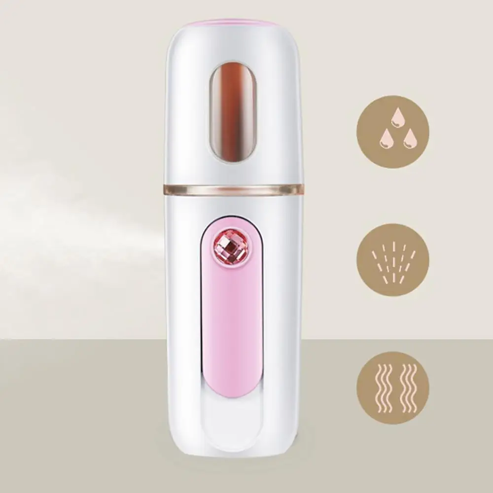 pink Мини офис путешествия нано спрей туман лица Пароварка dorpshipping - Цвет: pink