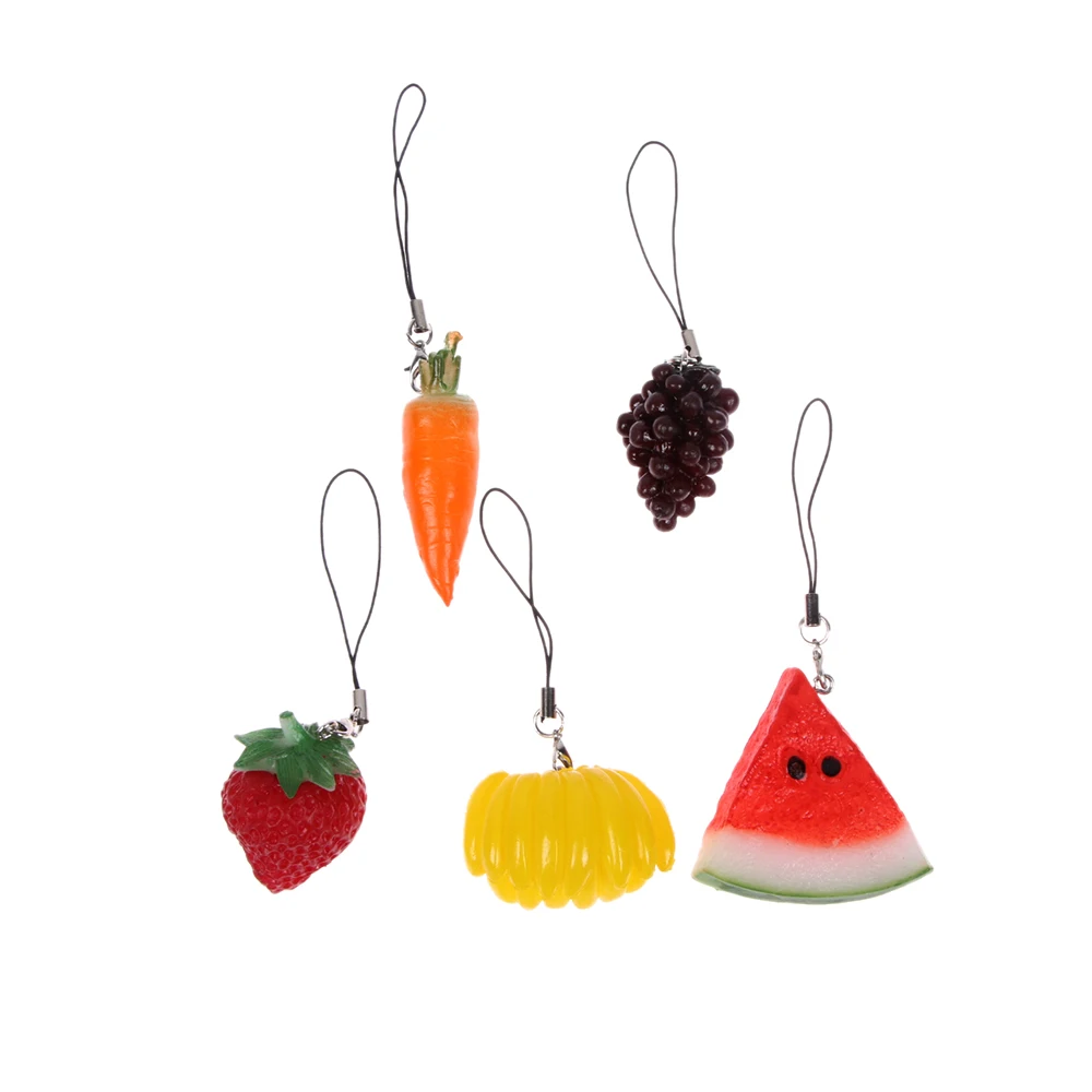 Мини брелок для ключей с фруктами арбуз клубника банан виноград|bag keychain|fruit