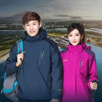 

Men Women Winter 3 in 1Outdoor Hiking Trekking Jacket Fleece Thermal Warm Mountain Coat Camping Hunting Motocycly Outerwear