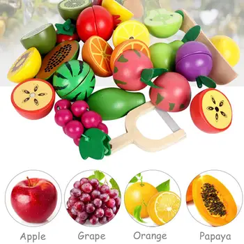

Pretend Play Wooden Food Toy Cutting Fruit Vegetable Play Food Attractive Toy Part And Whole Concepts For Educational Goals