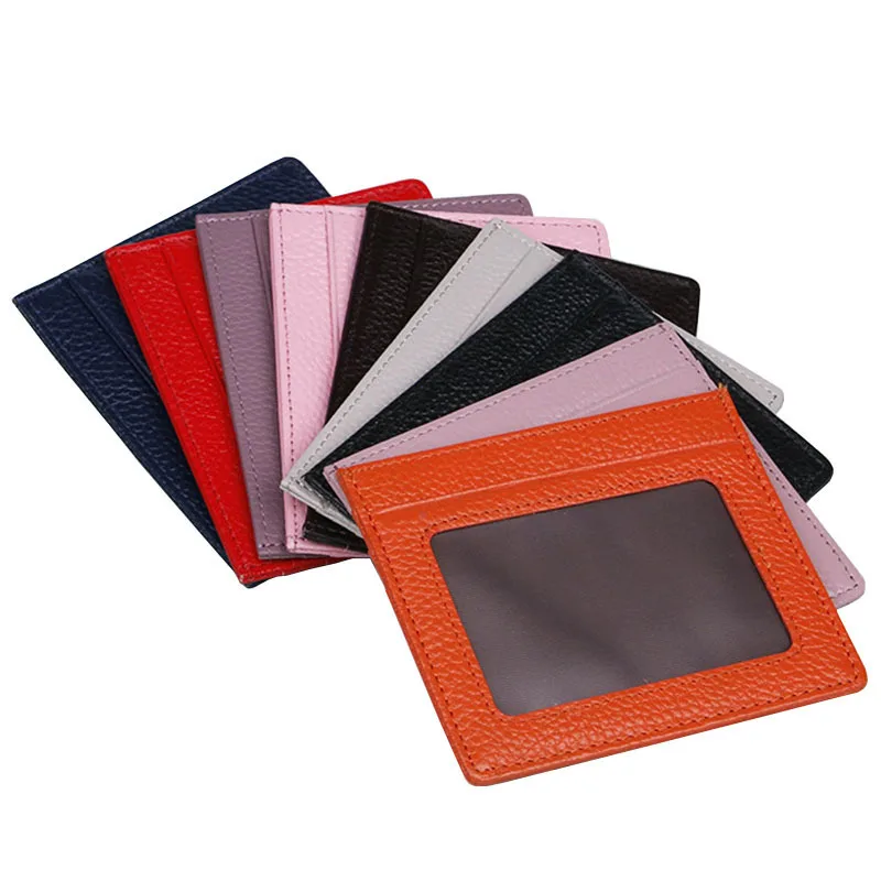 

2019 new cross-border men's portable leather change wallet for women thin short certificate card set