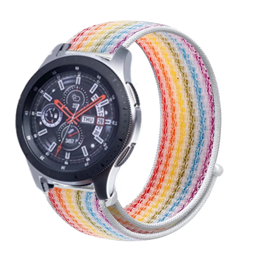 multi color Переключатель, нейлоновый ремешок для наручных часов Xiaomi huami amazfit bip huawei часы GT 20/22 мм, ремешок для samsung Шестерни S3/S2 galaxy Watch active2 42 мм 46 мм - Цвет ремешка: multi color