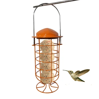 

1pc Iron Bird Feeder Outdoor Hanging Mesh Feeding Portable Wild Birds Grease Ball Holder Feeder Park Garden Pet Bird Supplies