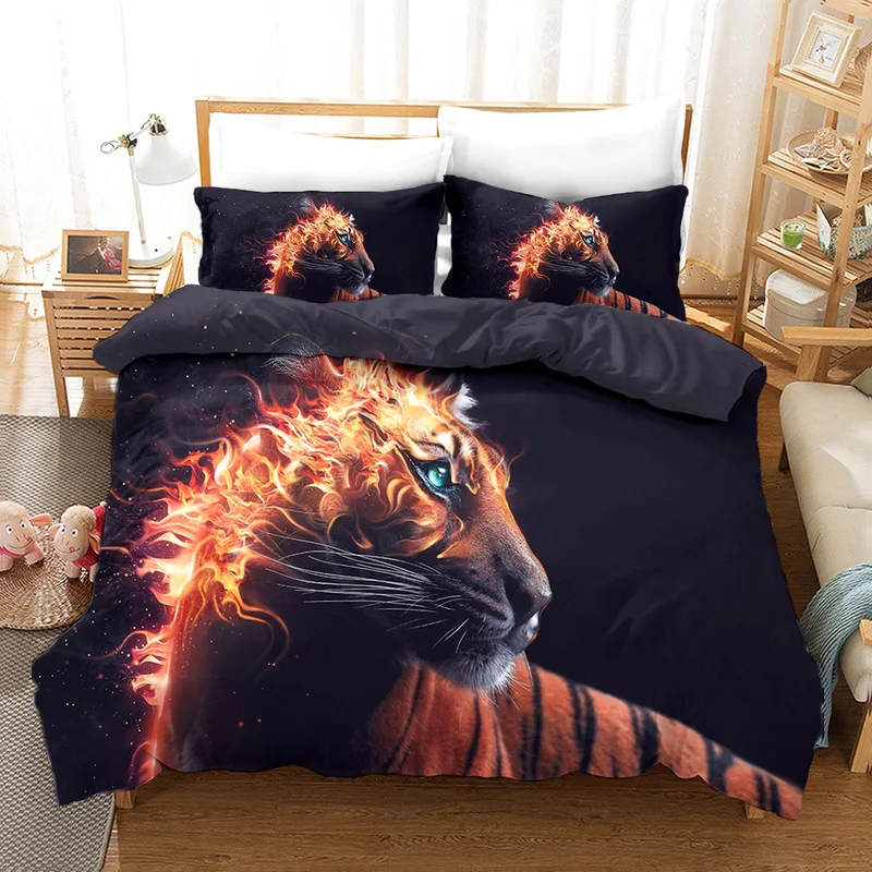 Tiger 3D Bedding Set Duvet Cover Set Bedding Set Luxury for Adults Kids Bedroom Twin Full Queen King Size Comforter Set Bed Set