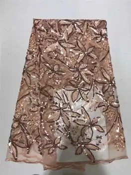 

Latest Sequin lace 2019 high quality African fabric Nigerian embroidery mesh lace party dress Christmas cloris123