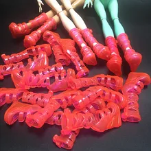 Модные красные длинные сапоги 20 пар/лот, монстр демон, кукла, дизайн, кукла-монстр, Campagus, римская кукла, обувь по низкой цене