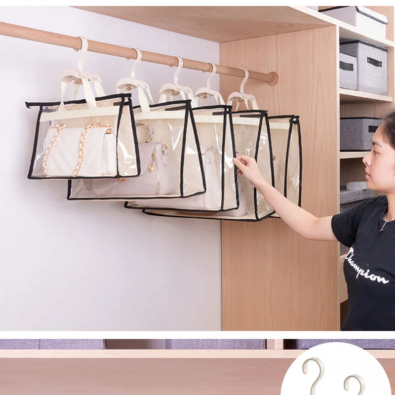 Space-saving Clear Closet Hanging Organizer With Zippers For