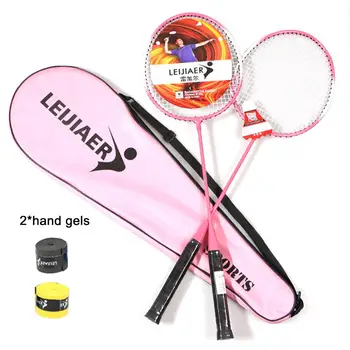 

2PCS Badminton Rackets Double Badminton Racquets Set With Bag Hand Gels Titanium Alloy Playing Badminton Sports On For Beginner