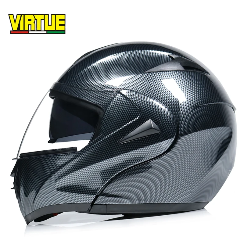 Genuine VIRTUE cascos de Moto para hombre, visera de cara completa con doble lente, para Motocross, verano e invierno, - AliExpress