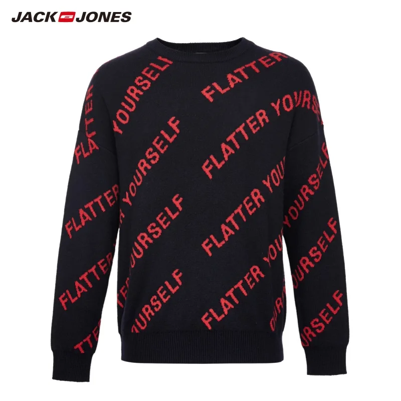 JackJones мужской свитер с буквенным принтом пуловер Топ Мужская одежда 219324511