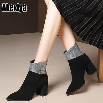 

new 2020 women Kid Suede boots fashion Comfortable woman winter platform shoes luxury designer woman boots p301