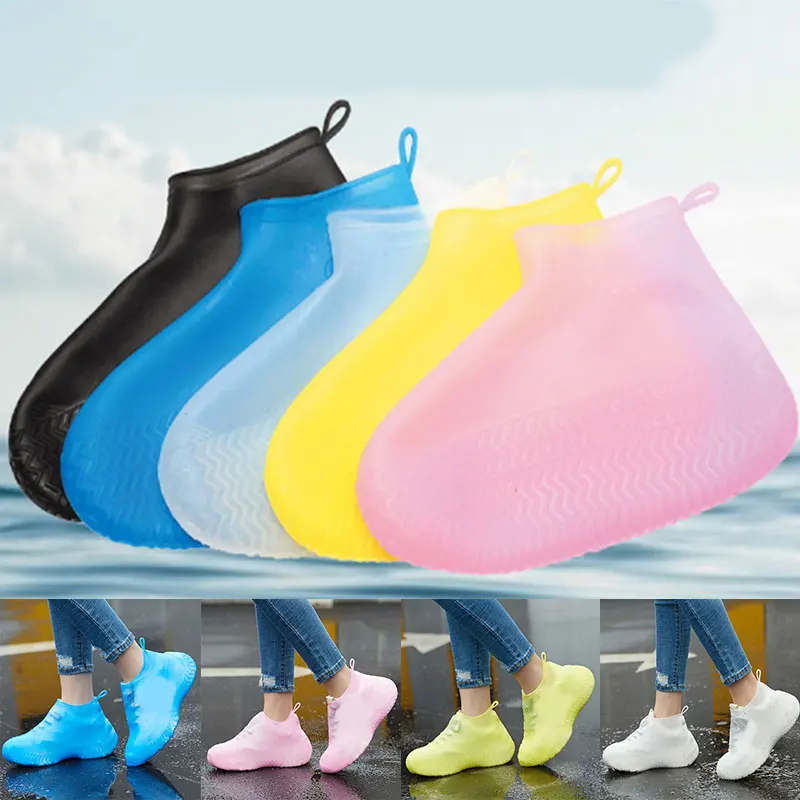 Shoe Covers Boots Non-slip Waterproof Shoe Cover Silicone Material Unisex Shoes Protectors Rain Boots for Indoor Outdoor Rainy Days Reusable