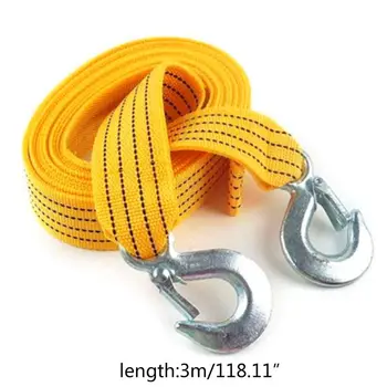 

Heavy Duty Tow Strap with Safety Hooks 3M Polyester Car Traction Rope C63D