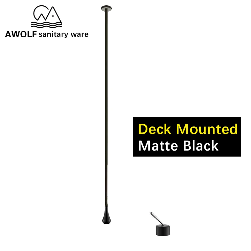 Matte Black-Deck Подвесной потолок для ванной комнаты, кран для раковины, кран для ванной с носиком, Твердый латунный настенный черный хром, золотой, белый, розовый, золотой смеситель ML8047 - Цвет: Matte Black-Deck