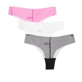 

3pcs/lot Transparent Strings Thongs Tangas Femme Panties Mesh Plus Size Stringi See Through G-String Women Hipster Low Rise 20