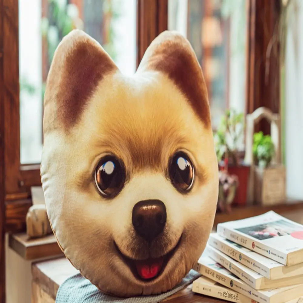 Новая Домашняя Подушка Милая имитация домашних животных 3D Собака два Хаши кожаный диван в виде животного Подушка креативное украшение для