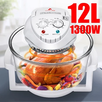 

1300W Conventional Infrared Oven Roaster Air Fryer Turbo Electric Cooker 12L 110V-240V Multifunction BBQ Bake Cook With Recipe
