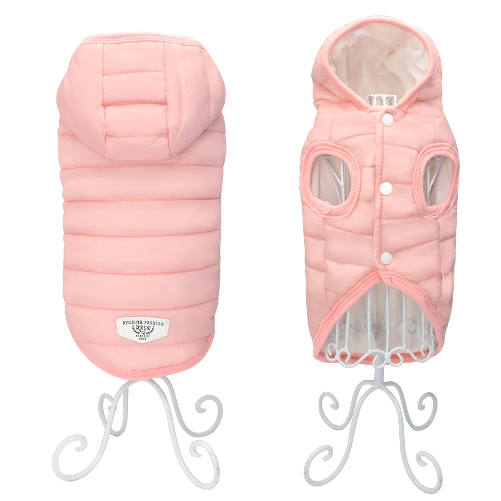 Pink Теплые зимние ботинки для питомцев щенком, куртка с принтом куртка Костюмы Pet Одежда с принтом в виде собак куртка для собак для малых и средних собак для собак породы Йоркширский терьер Шнауцер Чихуахуа Мопс - Цвет: Pink