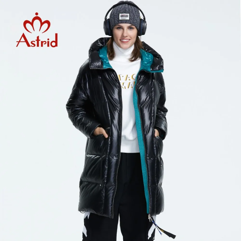 Astrid 2019 Зима новое поступление женский пуховик красный топ цвет с капюшоном на