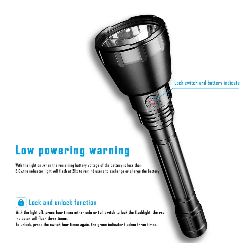 US $209.95 UT90 Rechargeable LED Flashlight High Powerful Tactical Glare Flashlight for Searching Caving Outdoor Adventure Night Hunting